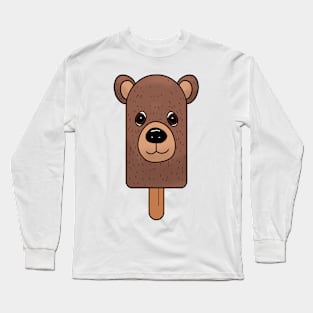 Animal Popsicle Brown Bear Ice Cream Summer Gift Long Sleeve T-Shirt